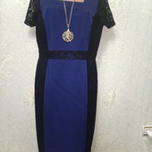 Шикарное новое нарядное тёмно-синее платье с ажуром Акция читайте