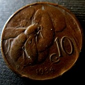 №11 монета Италия 10 чентезимо, 1934