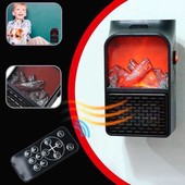 Тепловентилятор Flame Heater портативный обогреватель с имитацией камина и lcd дисплеем и пультом