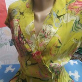 Платье из батиста цвета лайм на женщину L,см.замеры