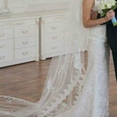 Шикарное Свадебное платье Айвори с нежным кружевом шлейфом и Push-up уп 20%, нп 5% скидка!