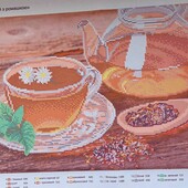 Велика гарна схема для вишивки "Чай з ромашкою"