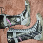 Geox 37р 24.см шкіра чоботи на шнурках и молнії
