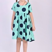 Літнє якісне хлопкове плаття в горошок на зріст 104-110см