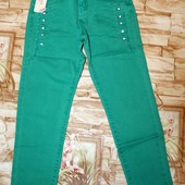 Яркие джинсы для девочек dream girl 10 ,12 лет. Цвет бирюза