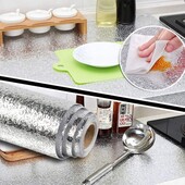 Фольга самоклеюча для кухні 60 см×3м / Фольга-стікер для захисту стін та плити від жирових бризок