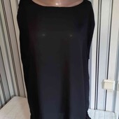 Чорна легка блуза-безрукавка з замочками на плечах New Look ,р 18
(Пог -61)