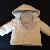 Двусторонняя курточка демисезон 1-2 месяца, утеплённая, лёгкая