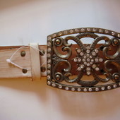 Пояс из нат. кожи с камнями