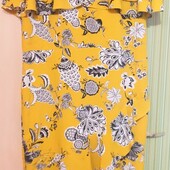 Шикарное асимметричное платье с воланамиплатье 48-50р.