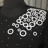 женская футболка стрейч, в лоте черная, хл. 61см пог, тянется до 66 м