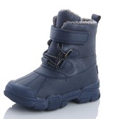 Бомбезные зимние ботинки с защитой от сбивания носка,темно-синие!
