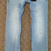 Мужские светлые рваные джинсы Р.30