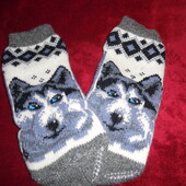 Теплые шерстяные носки Собаки из овечьей шерсти, толстенькие, можно вместо тапок