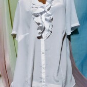 ❤️☀️❤️ Белая блуза - рубашка. состояние идеальное. Батал. Ставка=блиц=купить Сразу ⚡❗