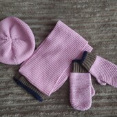 Набір шапка шарф рукавички на дівчинку 3-6 років
