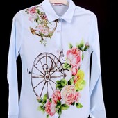 Шикарна блуза з квітами якість супер ,Турція