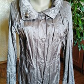 Шикарная жатая демисезонная куртка серебристого цвета, идеальное состояние, , Испания, размер-M-L