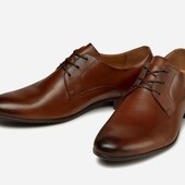 Розпродаж!!! Нові Шикарні туфлі з натуральної шкіри!!! Індія - Дербі Lasocki 46р - на 45, коричневі