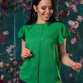 Стильная женская блуза, цвет зеленый