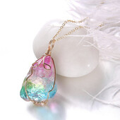 Женская хрустальная подвеска, прозрачная разноцветная цепочка, ожерелье, украшения