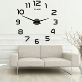 Великий настінний 3D годинник 120 см чорний ZH002 Стильний та креативний настінний 3D годинник «зр