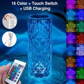 Акриловая светодиодная лампа" роза" с сенсорным датчиком и пультом (16 цветов)