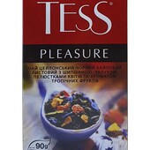 Чай Tess Pleasure чорний із шипшиною, яблуком і пелюстками квітів 90 ГРМ