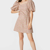 Красивое бежевое кэжуал платье c&a с цветочным принтом, р.42 евро (наш 48-50)