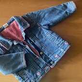 Утепленная джинсовая куртка ,на рост 86
