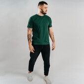 Базова футболка з бавовни, темно-зелена, розмір 2XL