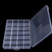 Контейнер пластиковый органайзер с крышкой для мелких предметов, украшений, таблеток 24 ячейки 19Х1