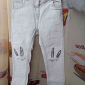 Стильные джинсы "Зайки"104р(собирайте мои лоты)