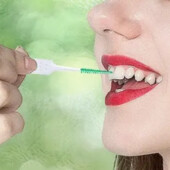 Зубочистка-щетка, Ершики для чистки межзубных промежутков , ёршик межзубной 32 шт