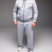 Чоловічий сірий спортивний костюм NIke Air з капюшоном Батал. 022360 ра