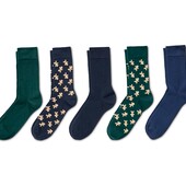 ⚙Лот 1 пара⚙Дуже якісні чоловічі шкарпеткиTchibo (Німеччина), р:41-43 зелені з пряниковим чоловічком