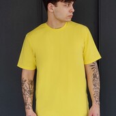 Базова футболка з бавовни, жовта, розмір XL