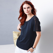 Неймовірно стильна блуза зі вставками в'язання гачком від Tchibo (Німеччина) розмір 36 євро = 42-44