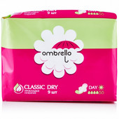 Прокладки гигиенические женские Ombrello Classic Dry 9 шт. в упаковке