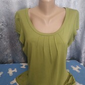 Блузка фисташкового цвета из стретчевого трикотажа на женщину L/XL,см.замеры