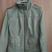 Super Dry брендовая стильная кожаная куртка цвет мята размер XS S нюанс