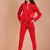 Цена шара!!! Стильный женский спортивный костюм в красном цвете, 46размер