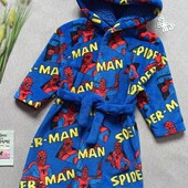 Дитячий плюшевий халат 4-5 років людина павук халатик махровий з капюшоном для хлопчика