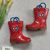 Дитячі гумові миготливі чоботи 22-23 розмір Людина Павук світиться чобітки для хлопчика
