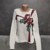 Симпатичный женский свитерок травка паетки, р.40(евро)