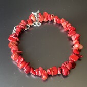 Женский браслет, натуральные камни (цитрин, коралл)