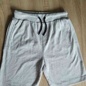 Pep & co брендовые хлопковые шорты с карманами серый меланж рост 140/146 см