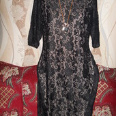 Шикарное нарядное гипюровое женское платье р.54