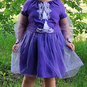 Сукня вишиванка з льону на розмір 128-146, в подарунок обідок