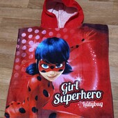 рушник пончо пляжное полотенце Леди Баг ladybug 